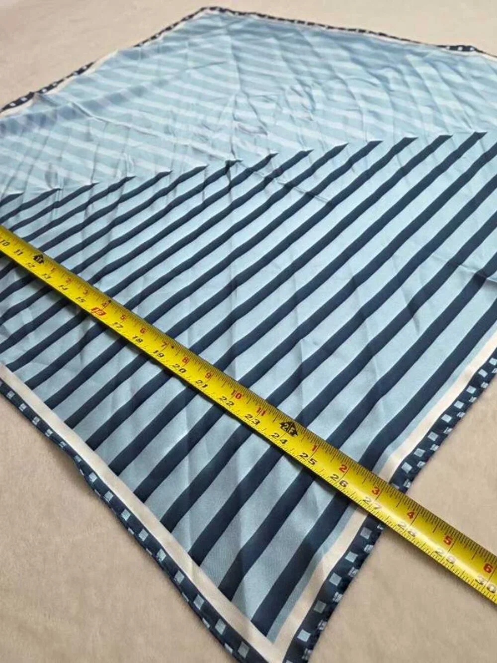 New Anthropologie blue two-tone diagonal stripe scarf